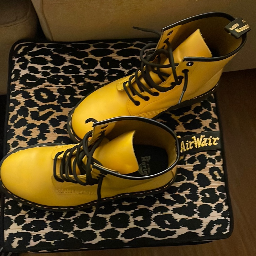 Original limited color Dr Martin leather boots.